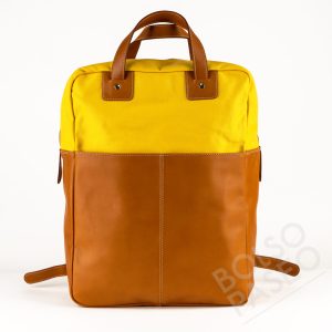 Mochila Fil de cuero y tela