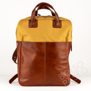 Mochila Fil de cuero y tela