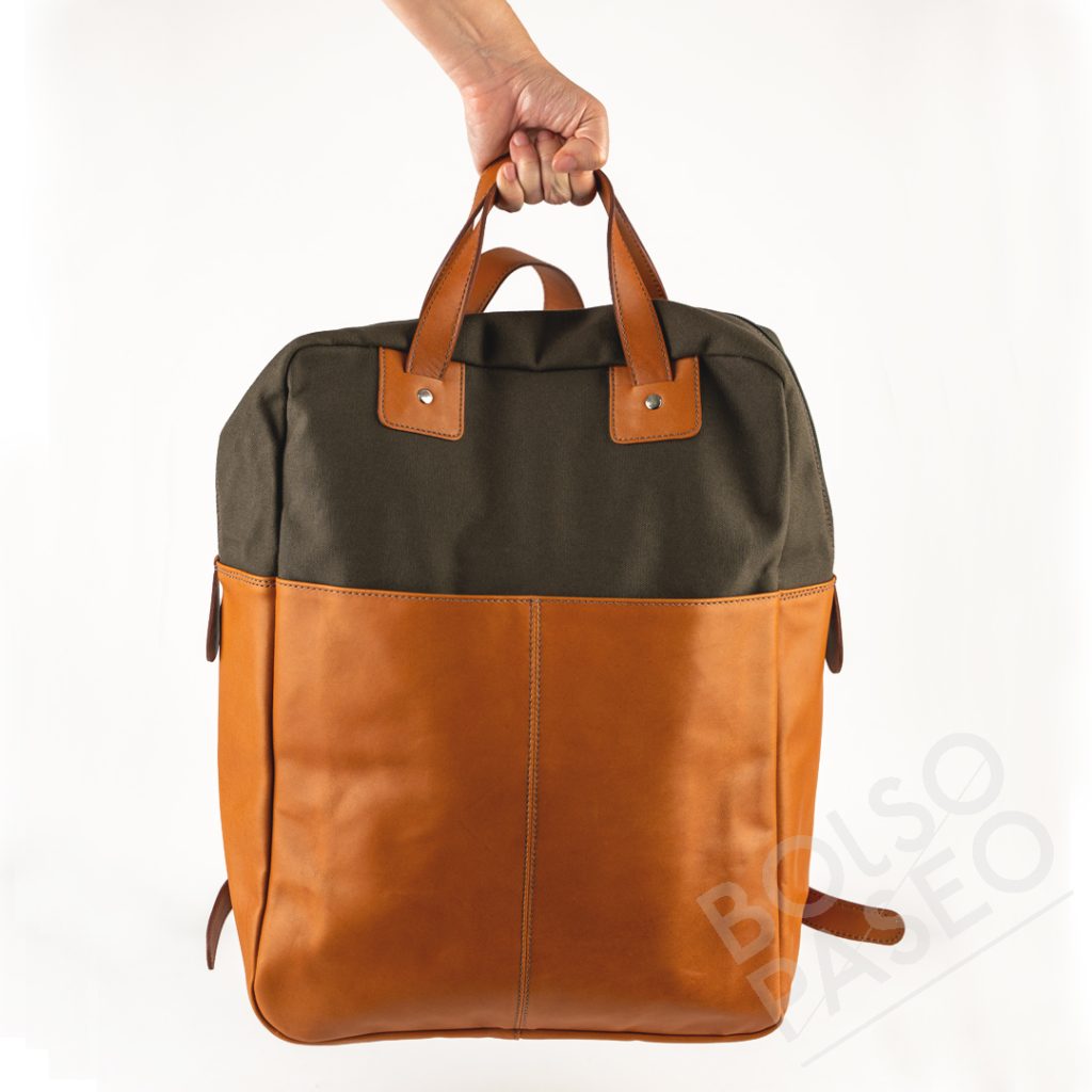 Mochila Fil de cuero y tela