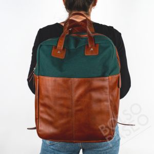 Mochila Fil de cuero y tela