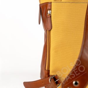 Mochila Fil de cuero y tela