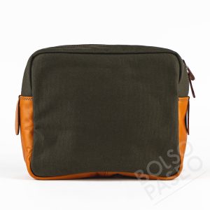 Mariconera de tela y cuero