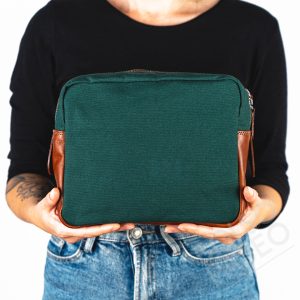 Mariconera de tela y cuero