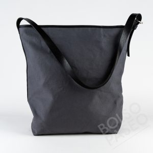 Bolso de tela y cuero